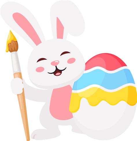 Easter Bunny Rabbit And Eggs 19615277 Png