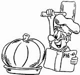 Coloring Pages Cooking Thanksgiving Preschool Cliparts Kids Turkey Pie Cooked Drawing Pumpkin Popular Coloringhome sketch template