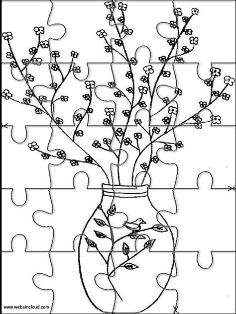 flower vases  printable jigsaw puzzles  cut   kids