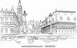 Piazza San Marco Clipart Vector Venice Campanile Stock Shutterstock Palace Doge Doges Clipground sketch template