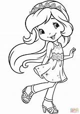 Coloring Strawberry Shortcake Princess Pages Supercoloring Printable Drawing sketch template