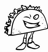 Taco Coloring Pages Getcolorings Junk Food Color sketch template
