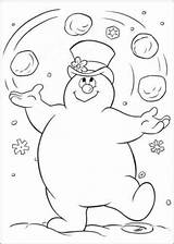 Frosty Snowman Pages Coloring Printable Juggling Snowballs sketch template