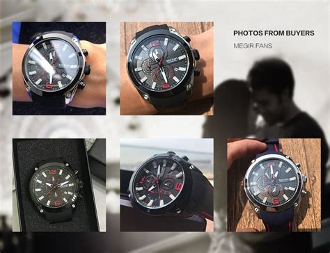 megir men s chronograph analog quartz watch with date luminous hands