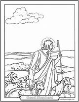 Coloring Shepherd Jesus Good Pages Bible Printable Story Easter His Catholic Parable Flock Print Saintanneshelper Color Creation Adult Board Shepard sketch template