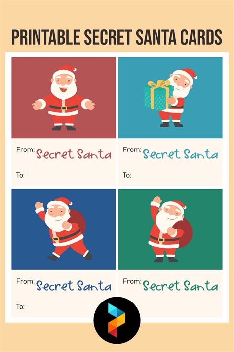 printable secret santa cards     printablee
