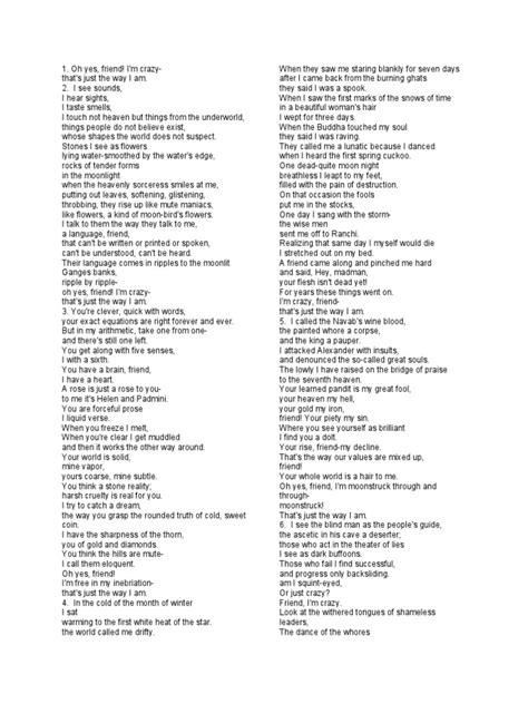 Lunatic Poem By Laxmi Prasad Devkota Pdf Religion And Belief Nature