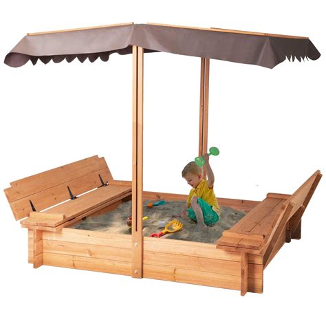 birasil wood sandbox  cover sand box   bench seats  aged