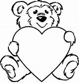 Coloring Heart Bear Teddy Holding Clipart Pages Library Clip Cliparts Hearts sketch template