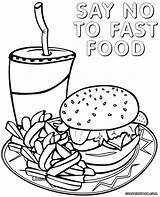 Food Coloring Pages Fast Printable Print Cartoon Fastfood Color Sheet Getcolorings Coloringway sketch template
