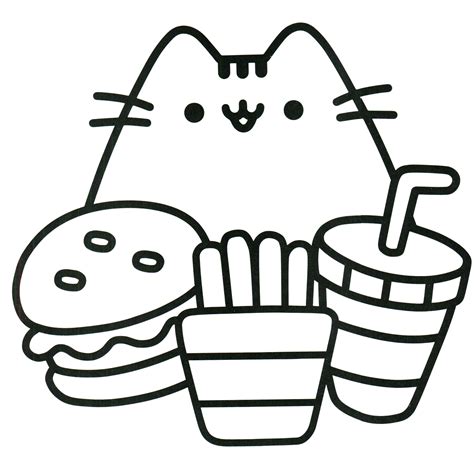 pusheen coloring pages getcoloringpagescom