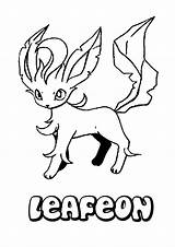 Coloring Leafeon Pokemon Pages Grass Hellokids Print Color sketch template