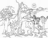 Coloring Animals Pages Savanna Print Getdrawings sketch template