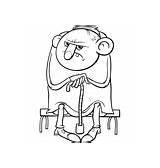 Grumpy Coloring Man Cartoon Vector Old Royalty sketch template