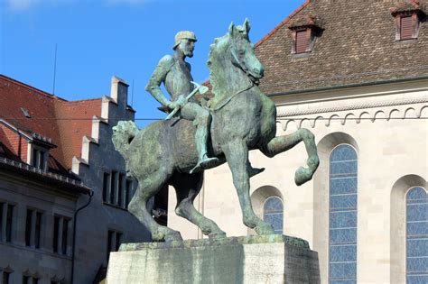 equestrian statue  hans waldmann  zurich switzerland