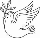 Clipart Dove Peace Clip Line Library Symbolism sketch template