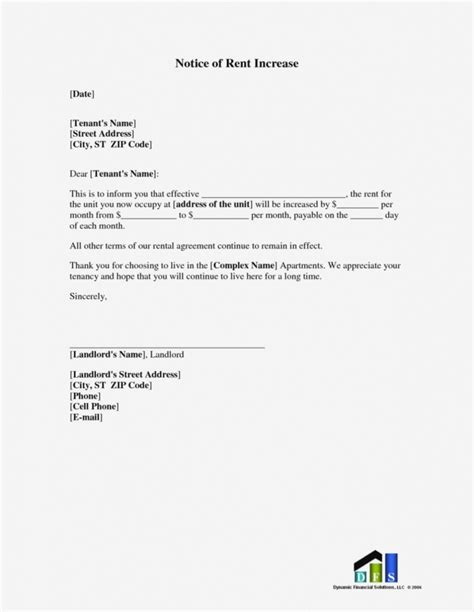 rent increase letter  template business format