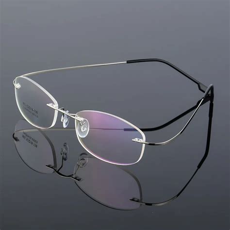 rimless cat eye glasses frames women titanium alloy ultralight