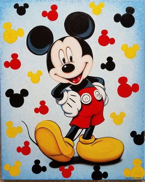 items similar  original mickey mouse acrylic painting    hand
