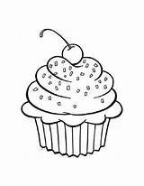 Coloring Cupcake Birthday Pages sketch template