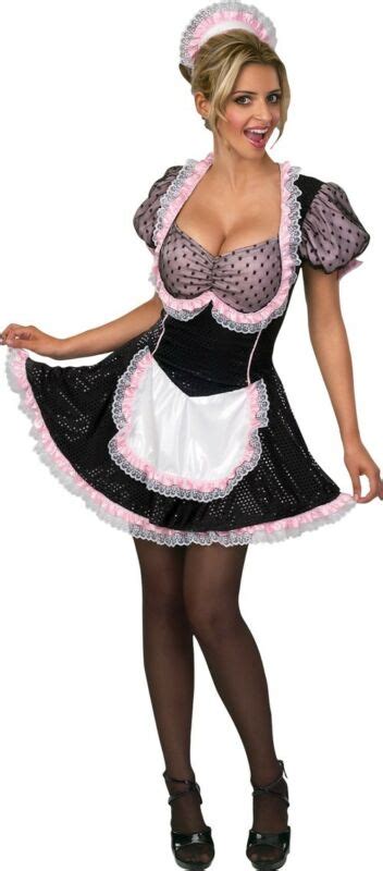 fancy dress costume ~ deluxe sexy french maid xs 6 8 ebay