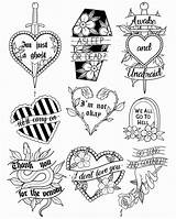 Tattoos Tattoo Flash Mcr Small Coloring Pages Drawings Sheet Tatoo Sheets Band Body Heart Cards Katelyn Halloween Choose Board Playing sketch template