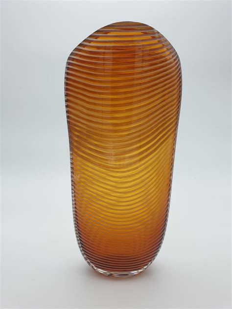 Modern Amber Murano Glass Vase Cappe Collection By