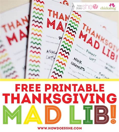 thanksgiving mad libs  printable printable templates  nora