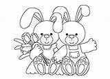 Coloring Bunnies Pages Cartoon Printable Print sketch template