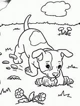 Coloring Puppy Preschoolers Pages Easy Print sketch template