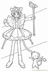 Coloring Sakura Pages Cardcaptor Library Clipart Th Linh Bai Mau Card sketch template
