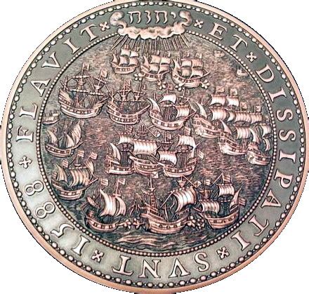 spanish armada  anniversary bronze commemorative medal tokens
