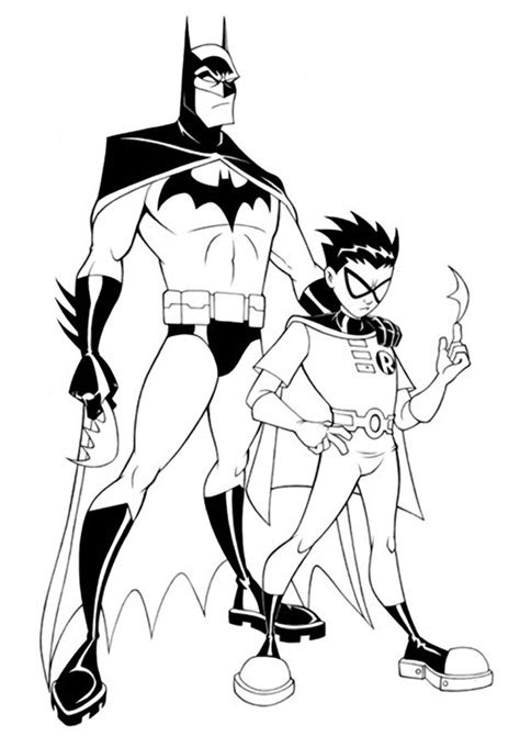 batman  robin coloring pages    print