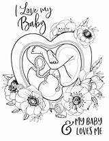 Coloring Pages Pregnant Pregnancy Birth Baby Affirmation Mama Life Printable Mom Affirmations Myshopify Stress Positive sketch template