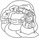 Zima Crafts Christmas Coloring Pages Kids sketch template