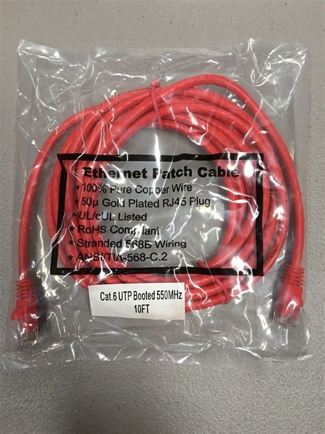 yfc boneagle cat  utp molded booted mhz patch cord ft red ebay