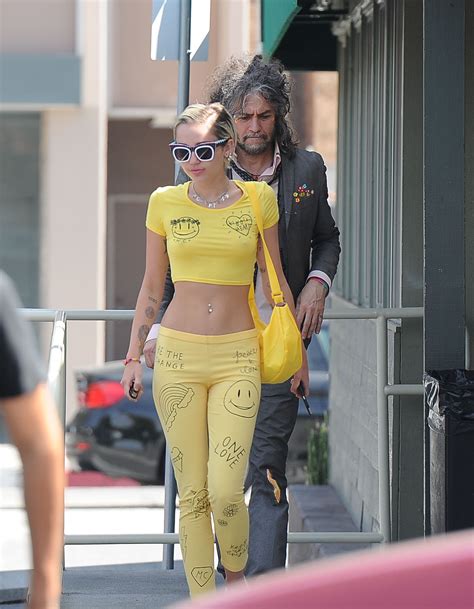 Miley Cyrus Nipple Pokes In A Yellow Top While Out In Los