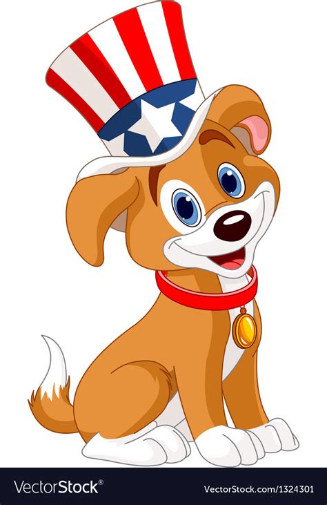 fourth  july puppy royalty  vector image