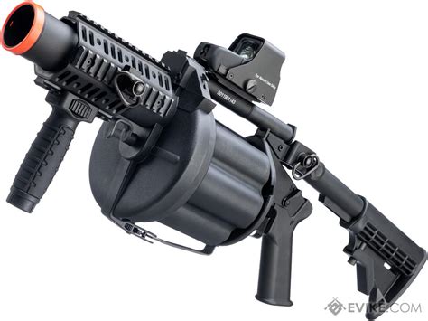 ics mgl full size airsoft revolver grenade launcher color black soar hobby