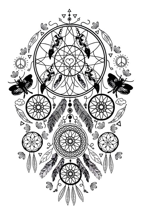 printable coloring pages  adults  dream catchers pin
