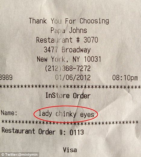 woman outraged after papa john s write racist name on her receipt — shoryuken