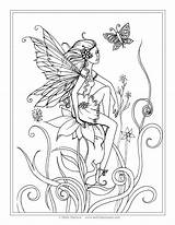 Fairy Coloring Pages Fairies Adults Print Pixie Printable Garden Fantasy Realistic Book Flower Tooth Hollow Faerie Drawing Color Intricate Sheets sketch template