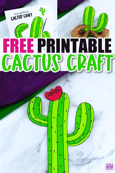 printable cactus craft template simple mom project