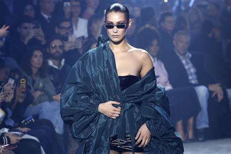 bella hadid suffered another nip slip this time at paris fashion week
