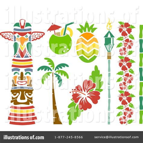 hawaiian clipart  illustration  bnp design studio