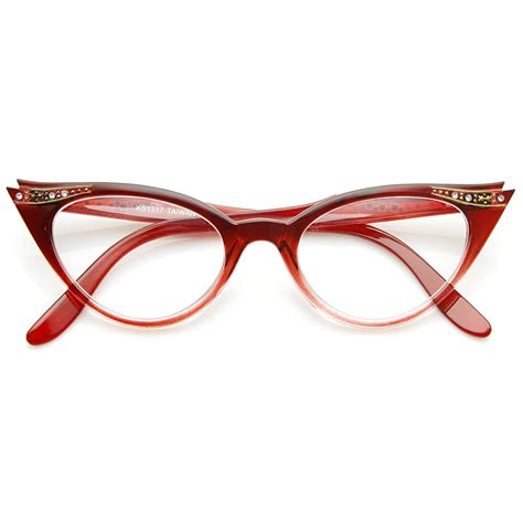 Zerouv Vintage Cateyes 80s Inspired Fashion Clear Lens Cat Eye