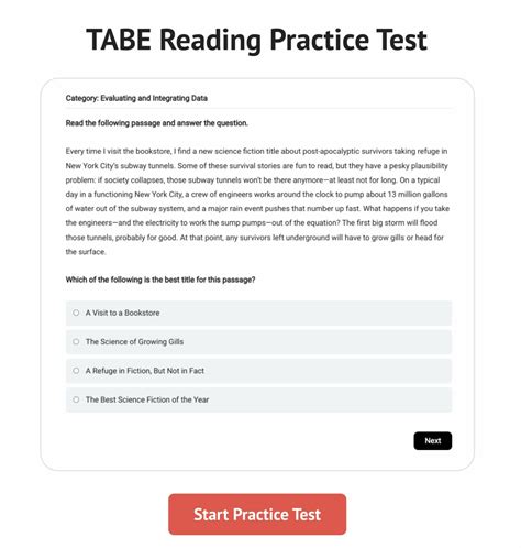 tabe reading practice test