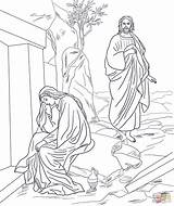 Jesus Resurrection Coloring Mary Magdalene After Appears Bible Pages Printable Easter Crafts Sunday Drawing Colouring Maria Magdalena School Kids Supercoloring sketch template