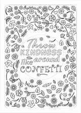 Coloring Kindness Pages Printable Confetti Grown Ups Sheets Sold Etsy Printables sketch template