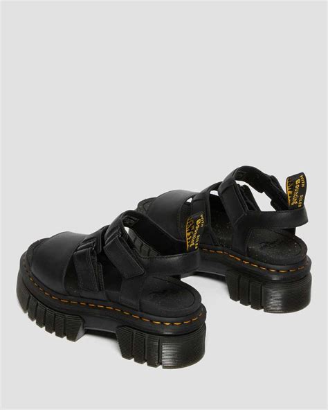 ricki nappa lux leather  strap platform sandals  black dr martens